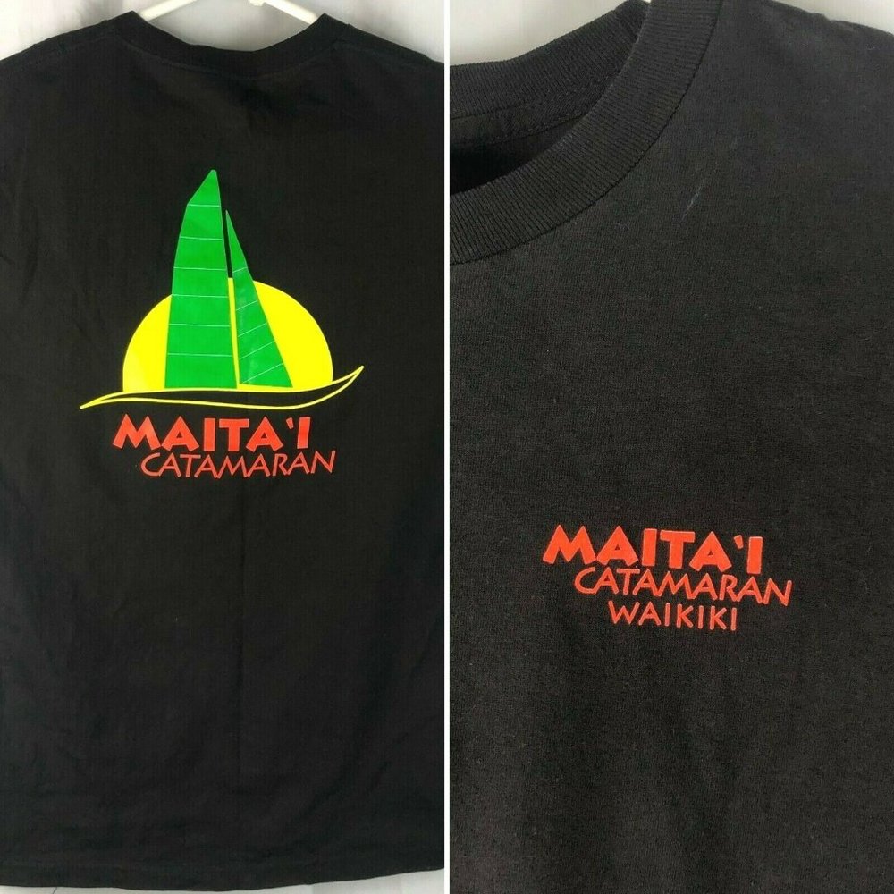 Mai Ta'i Mai Tai Catamaran Waikiki Oahu Hawaii Souvenir T-Shirt XL Mens Sailing